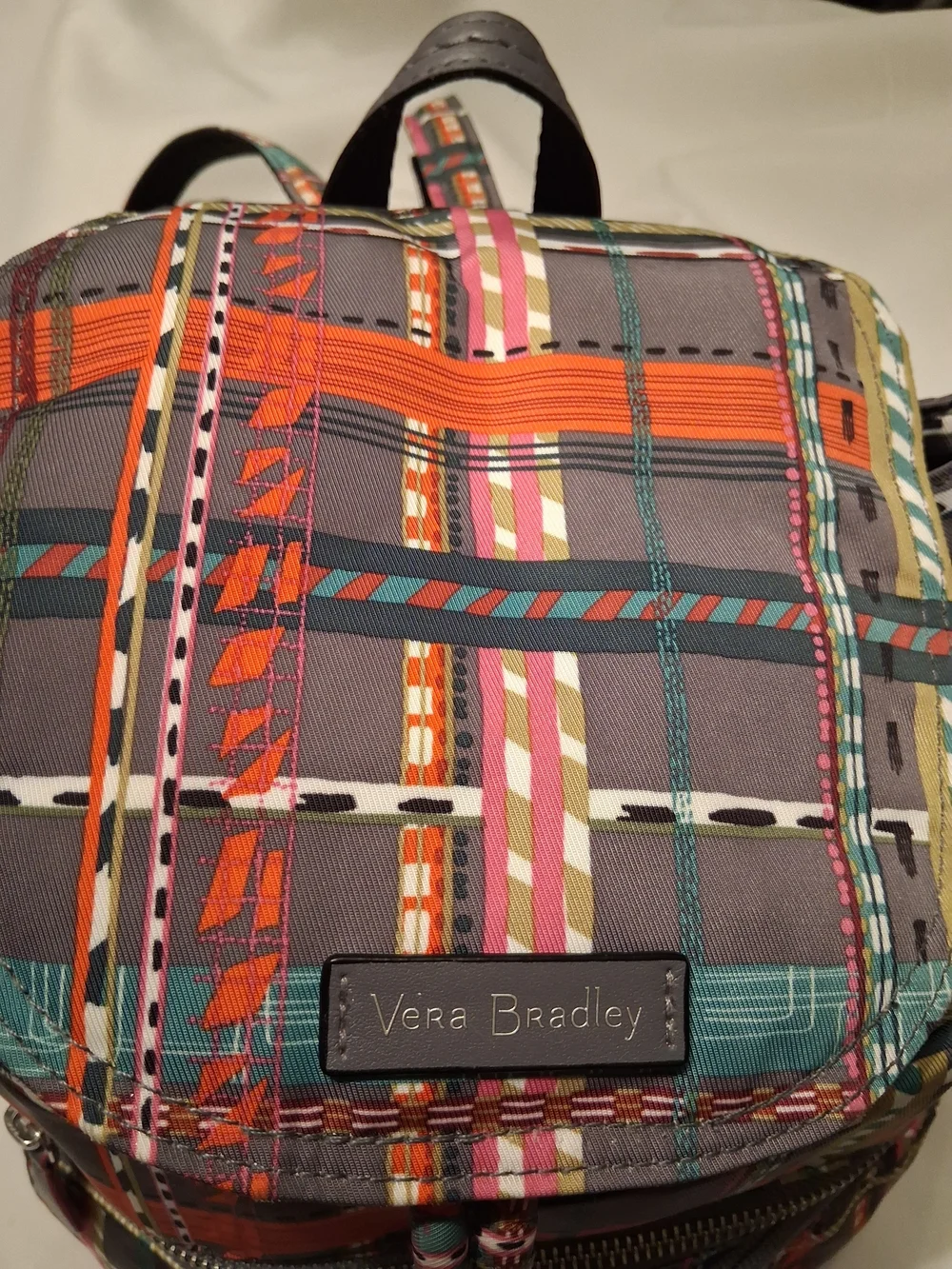 VERA BRADLEY Multicolor Plaid Print Drawstring Backpack - Style: Midtown Cargo